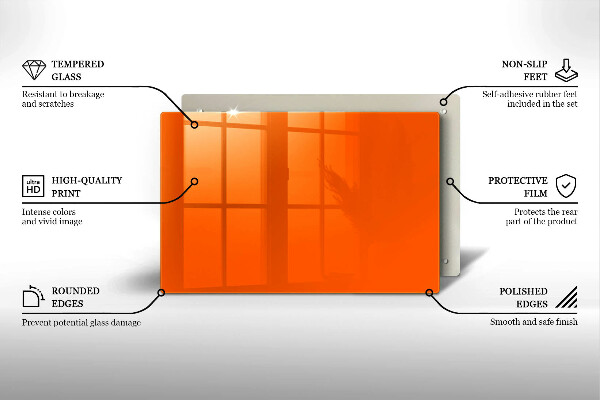 Herdabdeckplatte glas orange Farbe