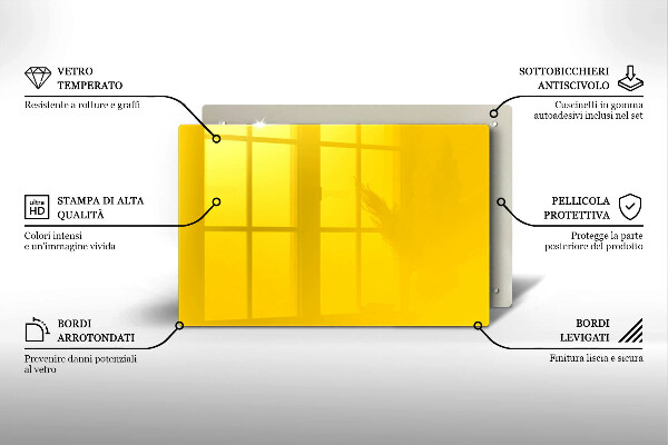 Herdabdeckplatte glas Gelb