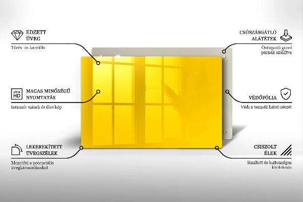Herdabdeckplatte glas Gelb