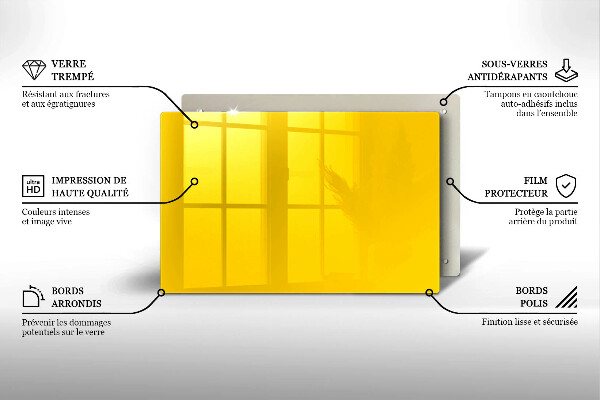 Herdabdeckplatte glas Gelb