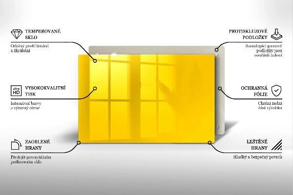 Herdabdeckplatte glas Gelb