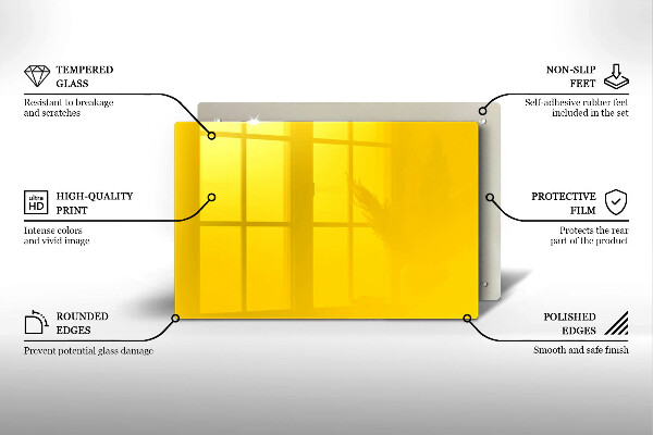 Herdabdeckplatte glas Gelb