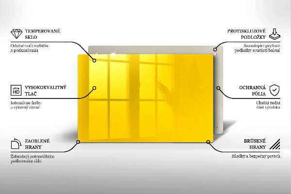 Herdabdeckplatte glas Gelb