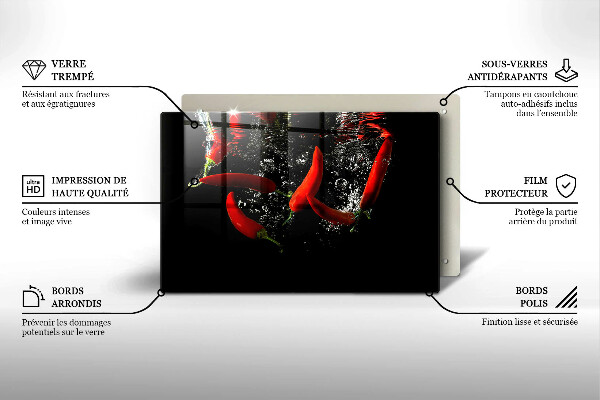 Herdabdeckung Chilischoten in Wasser
