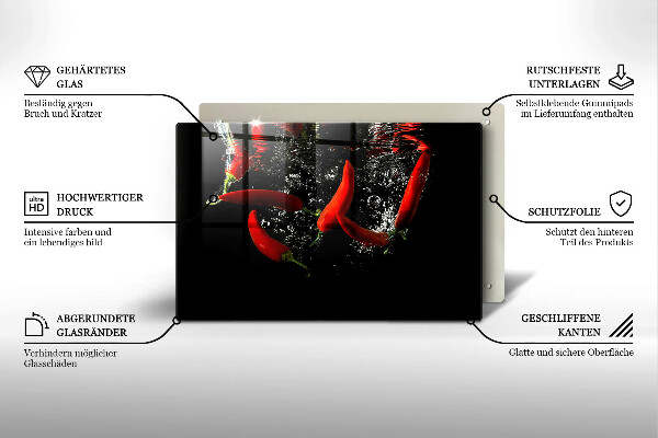 Herdabdeckung Chilischoten in Wasser