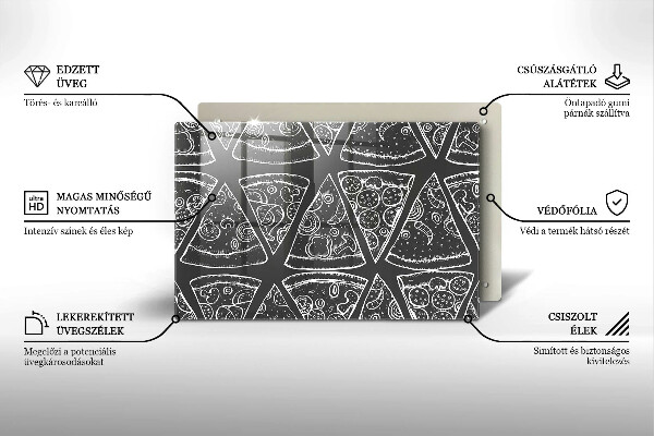 Herdabdeckung Pizzaillustration