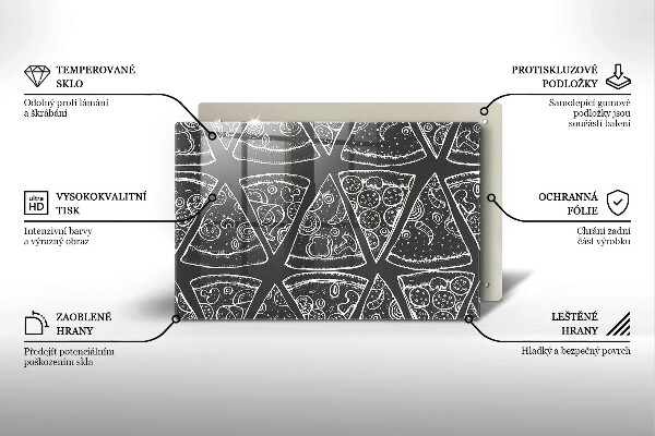 Herdabdeckung Pizzaillustration