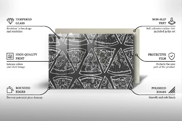 Herdabdeckung Pizzaillustration