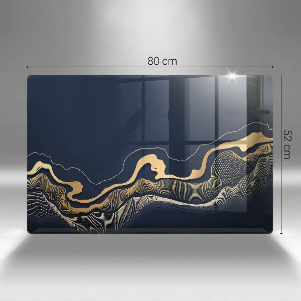 Herdabdeckung Abstrakte goldene Linien