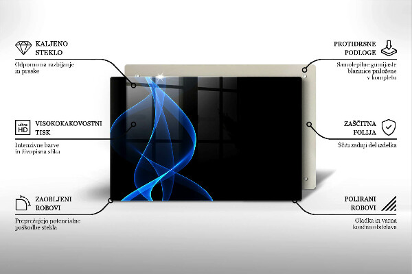 Herdabdeckung Blaue Rauchlinien