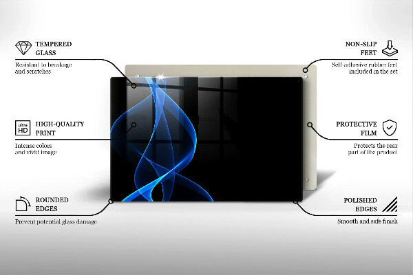 Herdabdeckung Blaue Rauchlinien