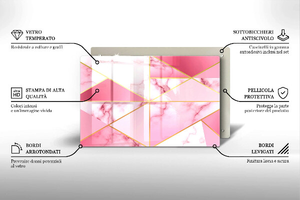 Herdabdeckung Geometrischer Marmor