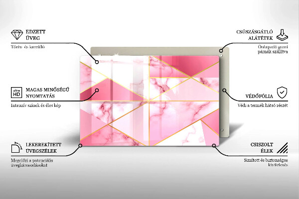 Herdabdeckung Geometrischer Marmor