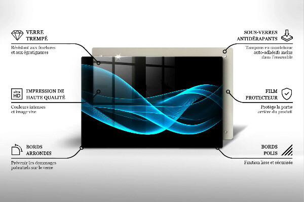 Herdabdeckung Blaue Abstraktion