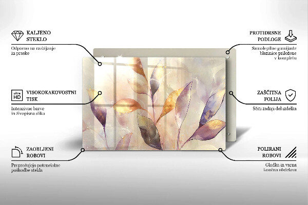 Herdabdeckung Bemalte Boho-Blätter