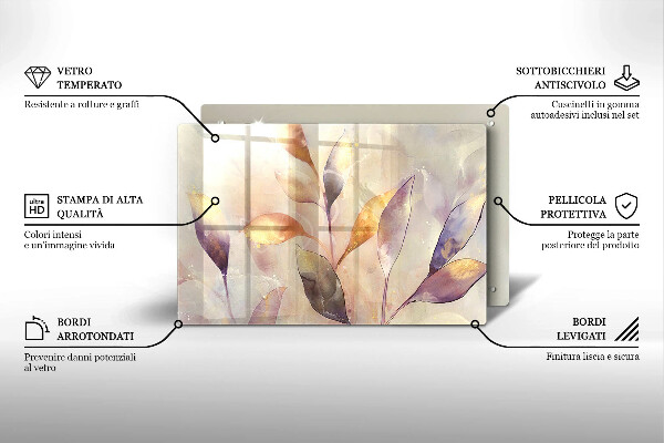 Herdabdeckung Bemalte Boho-Blätter