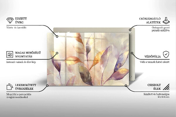 Herdabdeckung Bemalte Boho-Blätter