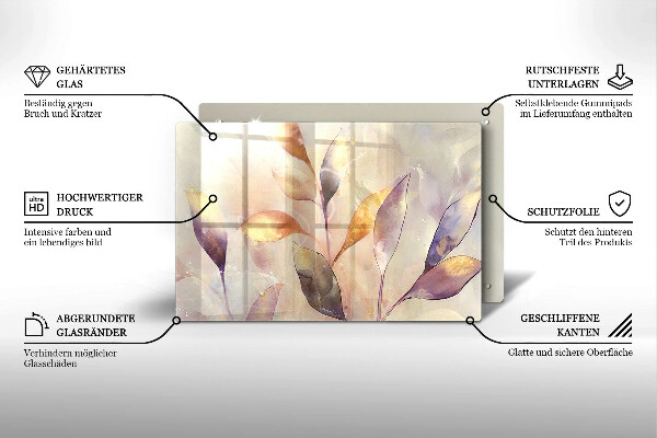 Herdabdeckung Bemalte Boho-Blätter