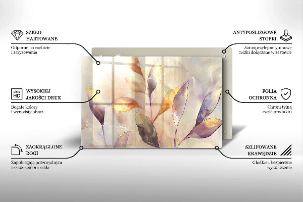 Herdabdeckung Bemalte Boho-Blätter