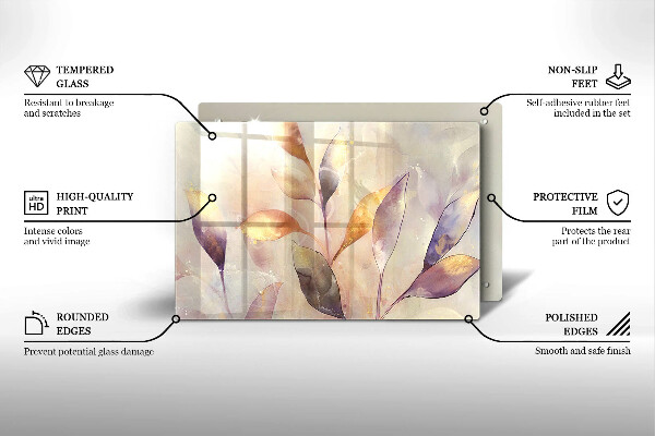 Herdabdeckung Bemalte Boho-Blätter