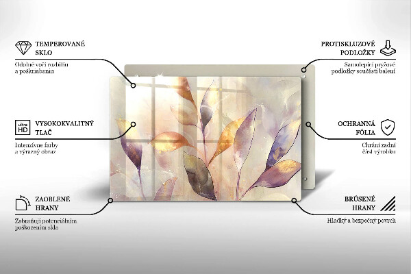 Herdabdeckung Bemalte Boho-Blätter