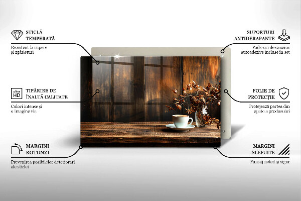 Abdeckung induktionskochfeld Kaffeetasse und Holz