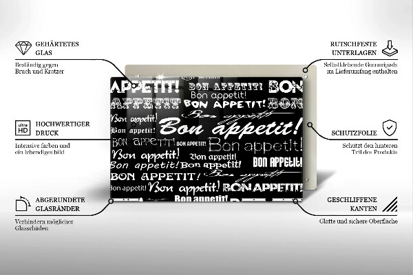 Herdabdeckung Küchenuntertitel Bon appetit