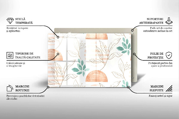 Herdabdeckung Boho-Blättermuster