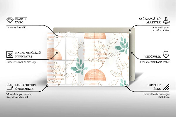 Herdabdeckung Boho-Blättermuster