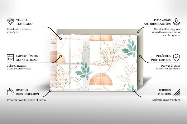 Herdabdeckung Boho-Blättermuster