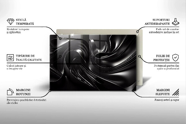 Herdabdeckung Abstrakte schwarze Masse