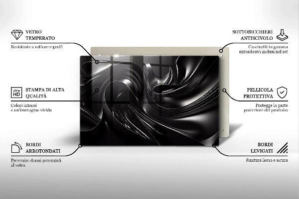 Herdabdeckung Abstrakte schwarze Masse
