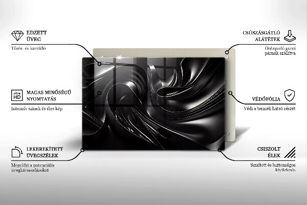 Herdabdeckung Abstrakte schwarze Masse