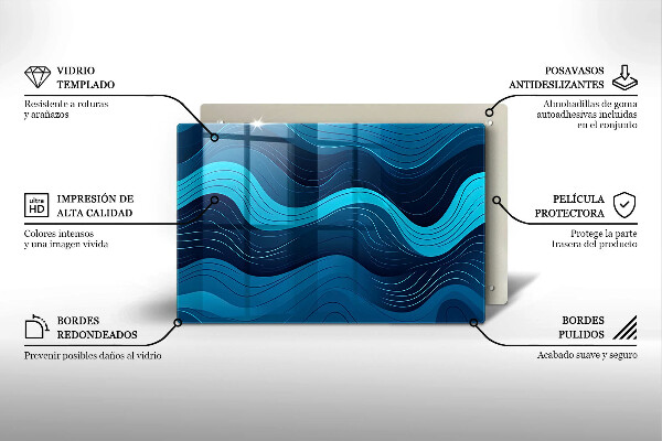 Herdabdeckplatte glas Abstrakte Wellen