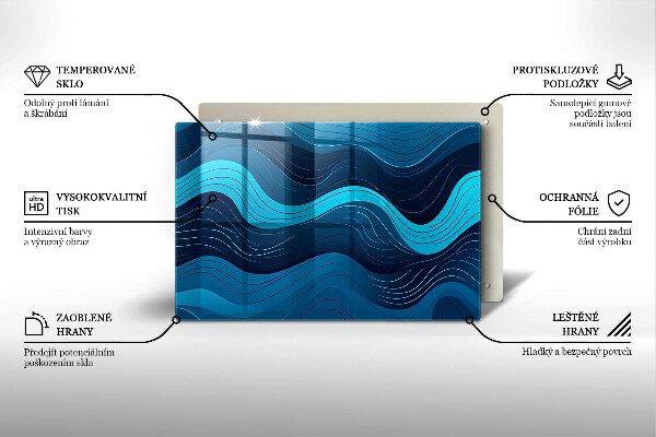 Herdabdeckplatte glas Abstrakte Wellen