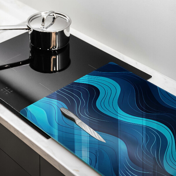 Herdabdeckplatte glas Abstrakte Wellen