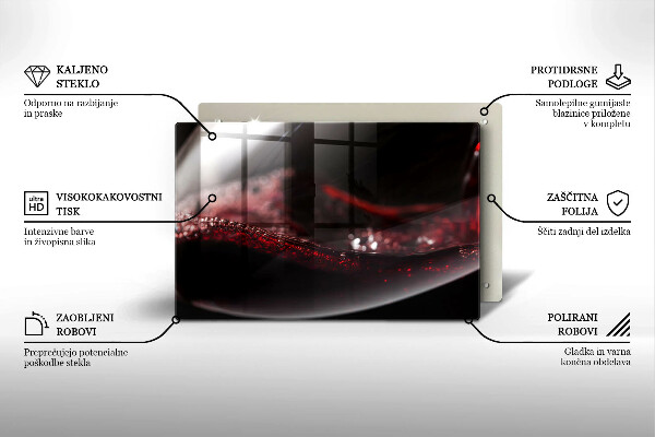 Herdabdeckplatte glas Rotwein im Glas