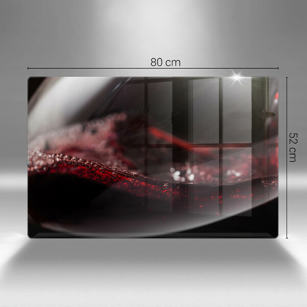 Herdabdeckplatte glas Rotwein im Glas