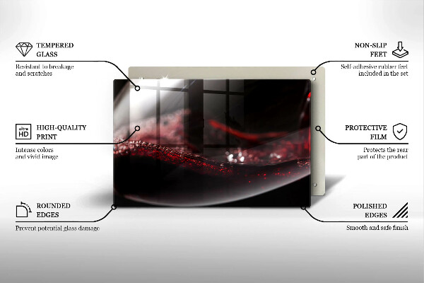 Herdabdeckplatte glas Rotwein im Glas