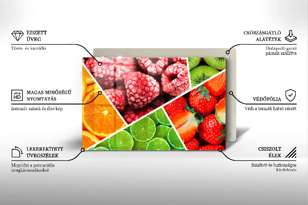 Herdabdeckplatte glas Bunte Früchte