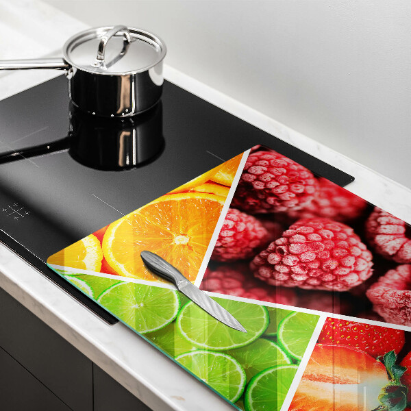 Herdabdeckplatte glas Bunte Früchte