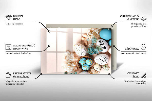 Herdabdeckplatte glas Osterdekorationen