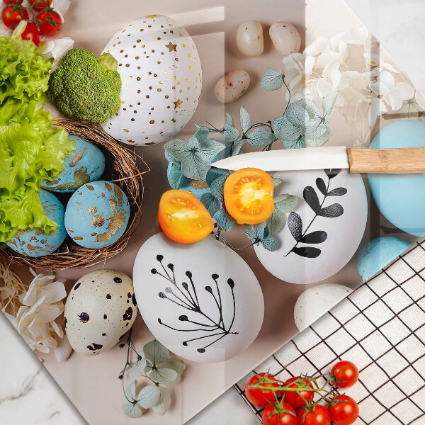 Herdabdeckplatte glas Osterdekorationen