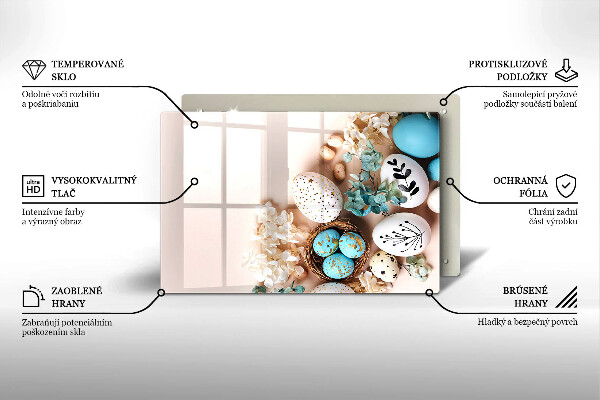 Herdabdeckplatte glas Osterdekorationen