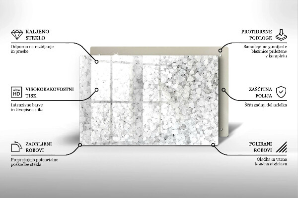 Herdabdeckplatte glas Salzkristalle
