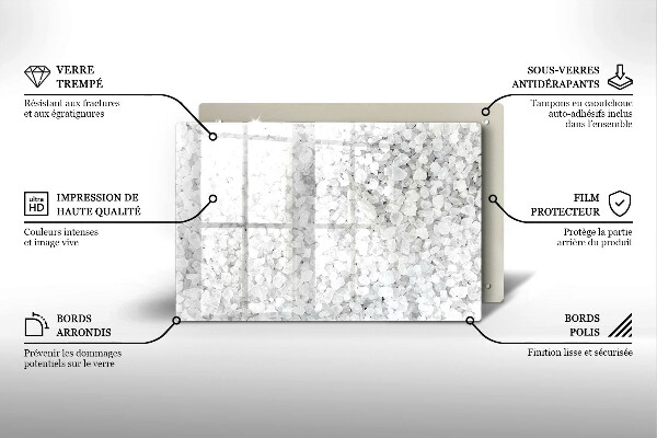 Herdabdeckplatte glas Salzkristalle