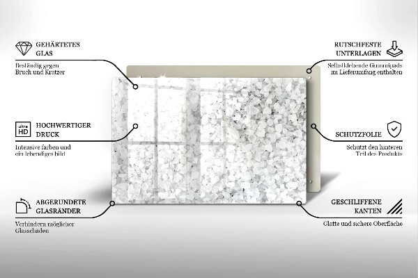 Herdabdeckplatte glas Salzkristalle