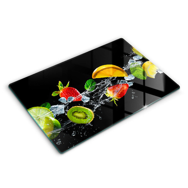 Herdabdeckplatte glas Früchte im Wasser