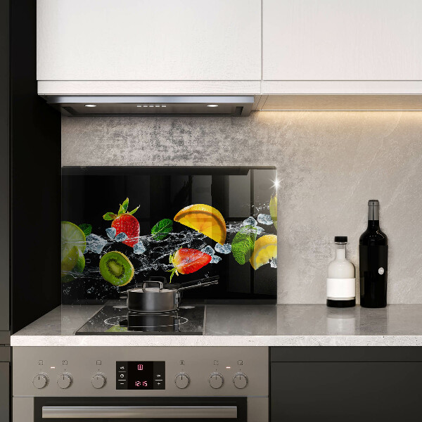 Herdabdeckplatte glas Früchte im Wasser