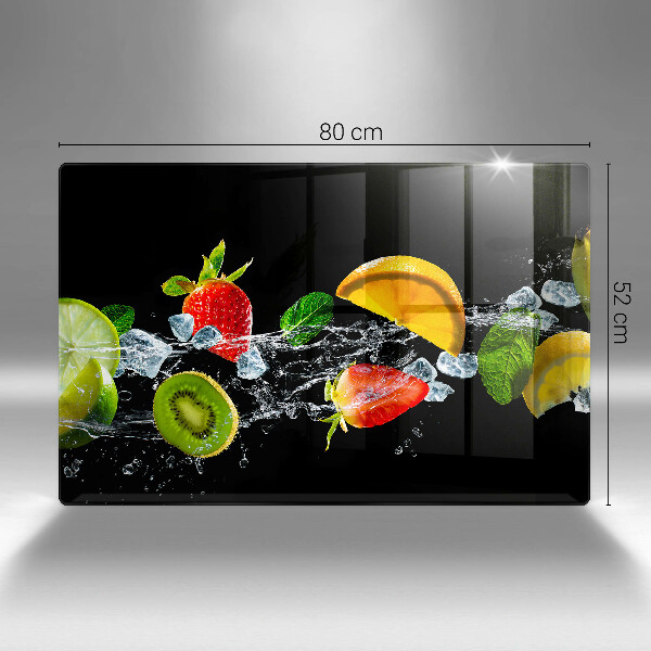 Herdabdeckplatte glas Früchte im Wasser